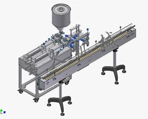 雙頭自動辣椒醬灌裝機(jī)設(shè)計(jì)圖