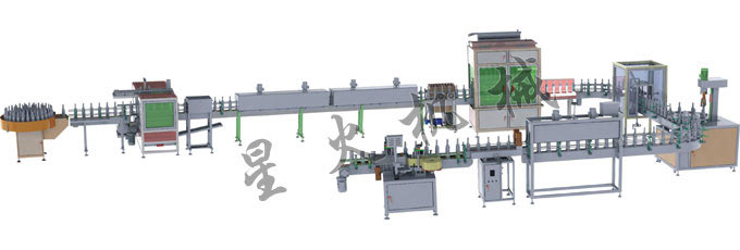送瓶洗瓶烘干8頭灌裝封口貼標(biāo)生產(chǎn)線